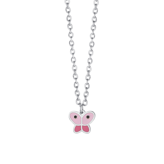 STEEL GIRL NECKLACE WITH BUTTERFLY