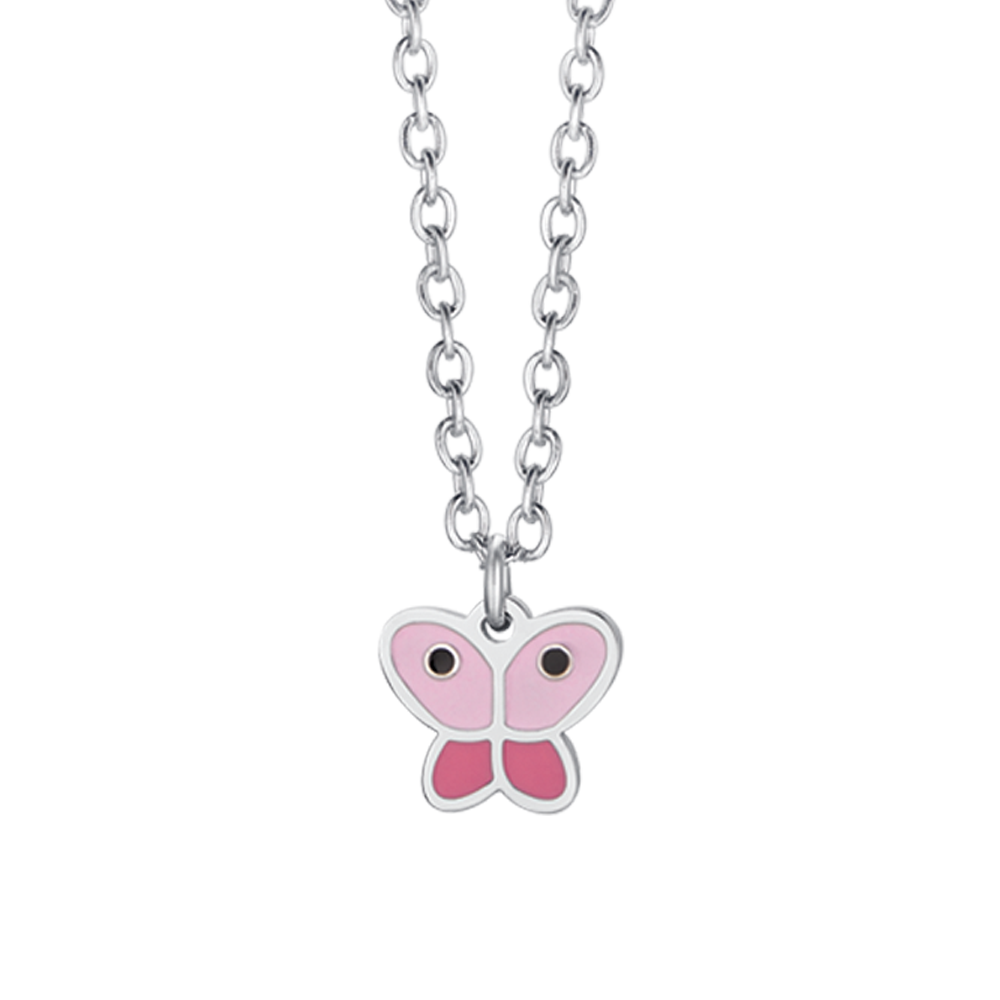 STEEL GIRL NECKLACE WITH BUTTERFLY