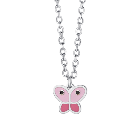 STEEL GIRL NECKLACE WITH BUTTERFLY