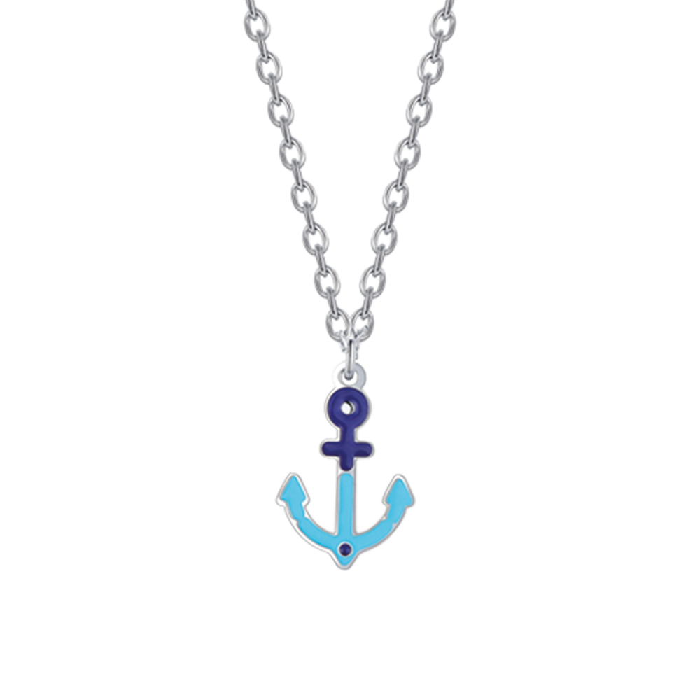 STEEL BABY NECKLACE WITH BLUE ANCHOR