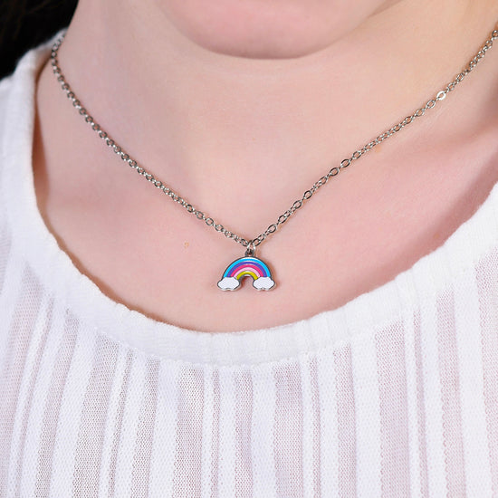 RAINBOW STEEL GIRL NECKLACE