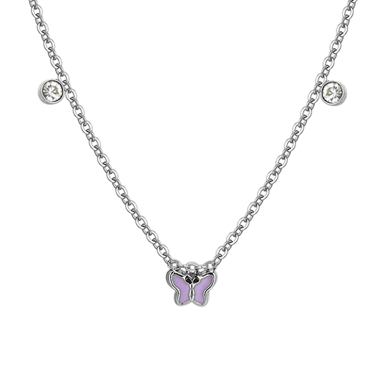 PURPLE ENAMEL STEEL GIRL NECKLACE