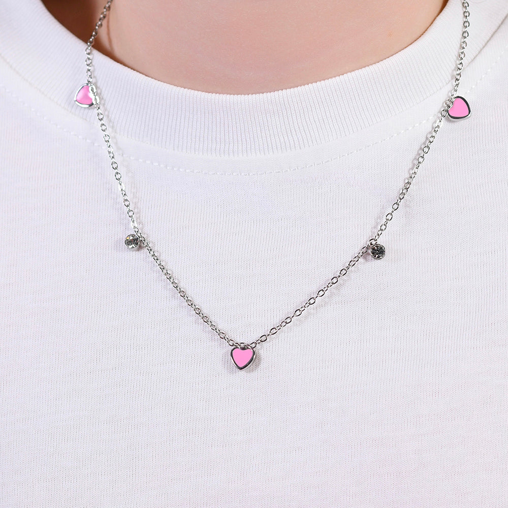 STEEL HEART GIRL NECKLACE