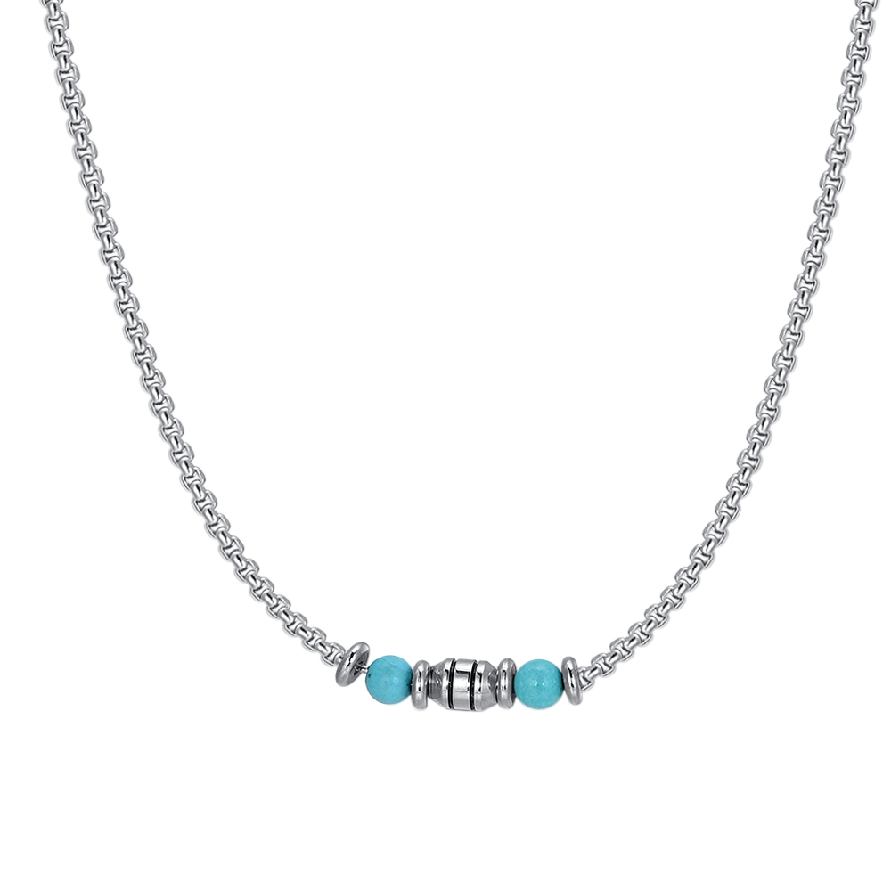 TURQUOISE STONES STEEL BABY NECKLACE