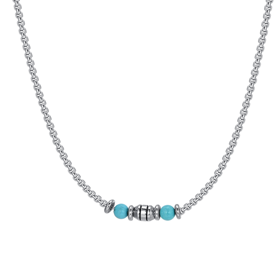 TURQUOISE STONES STEEL BABY NECKLACE