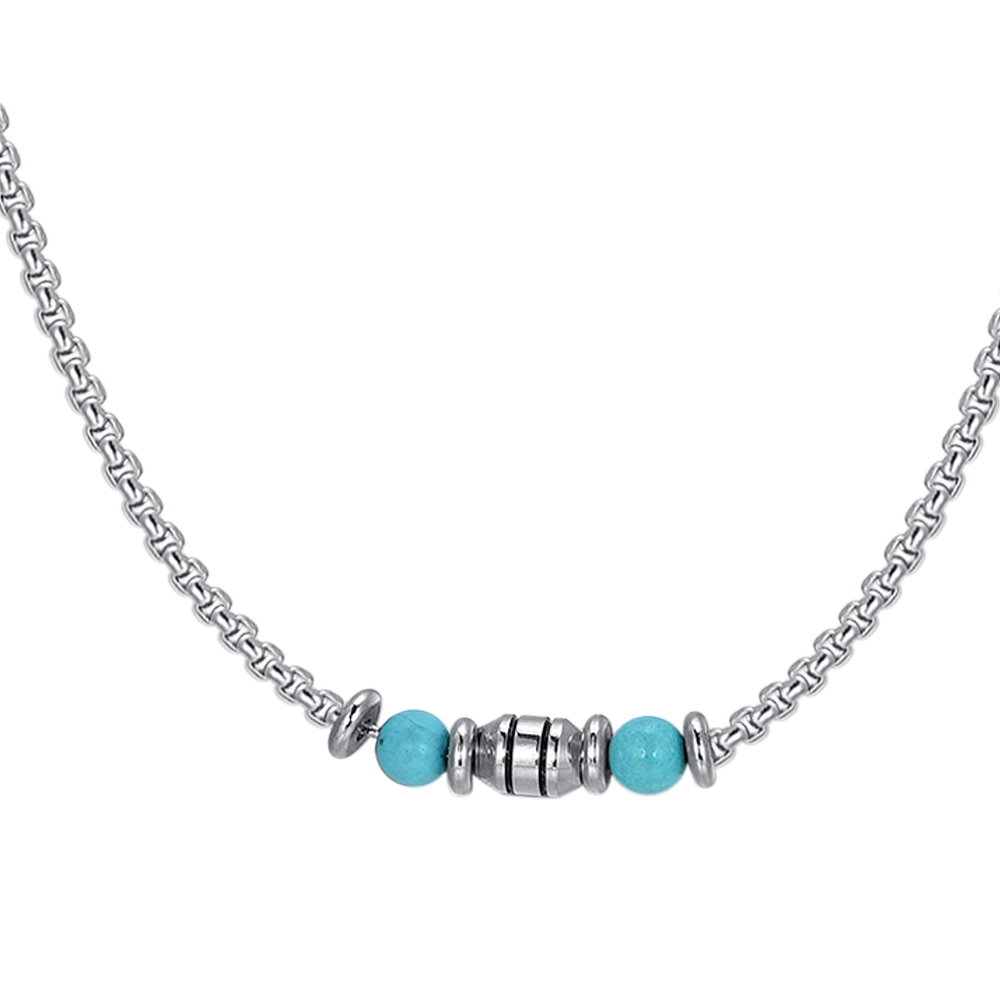 TURQUOISE STONES STEEL BABY NECKLACE