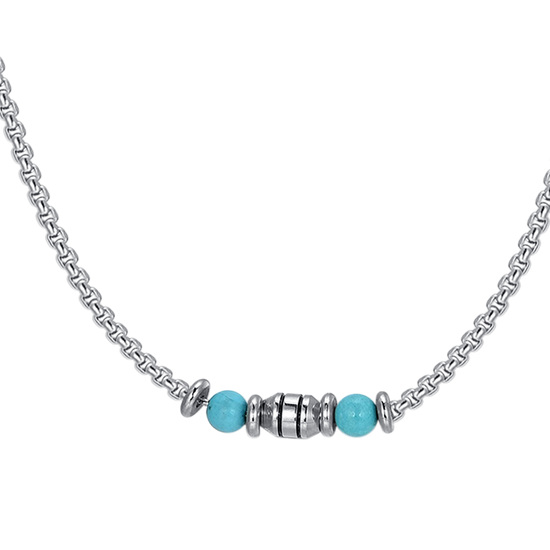 TURQUOISE STONES STEEL BABY NECKLACE