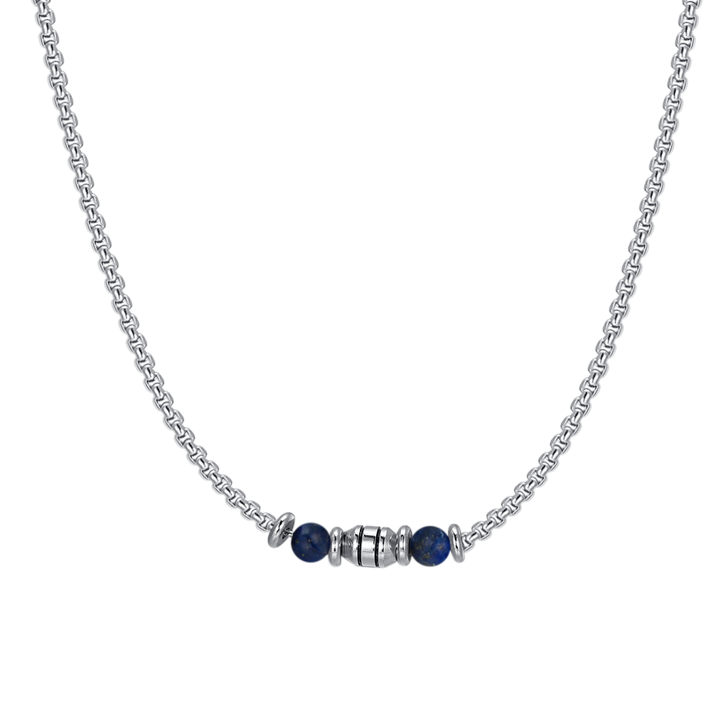 STEEL BABY NECKLACE BLUE STONES