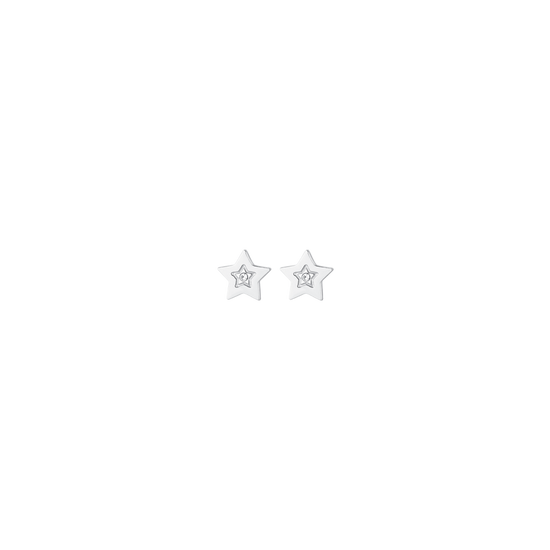 GIRL STEEL EARRINGS WITH STAR