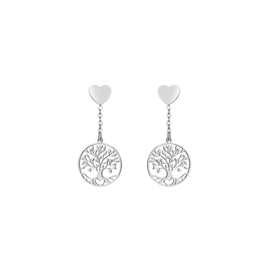 WOMEN'S STEEL EARRINGS WITH TREE OF LIFE