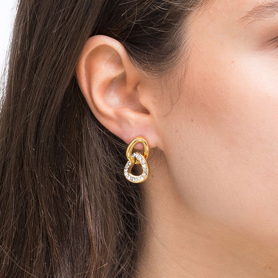 WOMAN'S EARRINGS IN IP GOLD STEEL WITH CRYSTALS Luca Barra