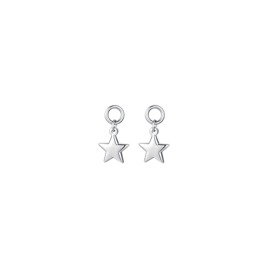 WOMEN'S IP GOLD STEEL EARRINGS WITH STAR