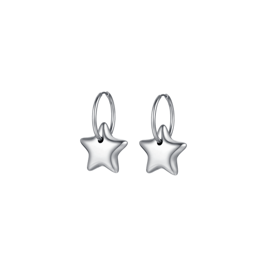 WOMEN'S STEEL EARRINGS WITH FULL STARS