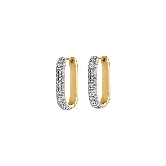 WOMAN'S EARRINGS IN IP GOLD STEEL WITH WHITE CRYSTALS Luca Barra