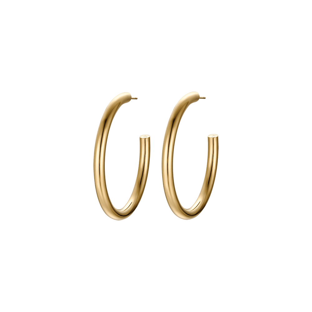 WOMEN'S IP GOLD STEEL HOOPS EARRINGS