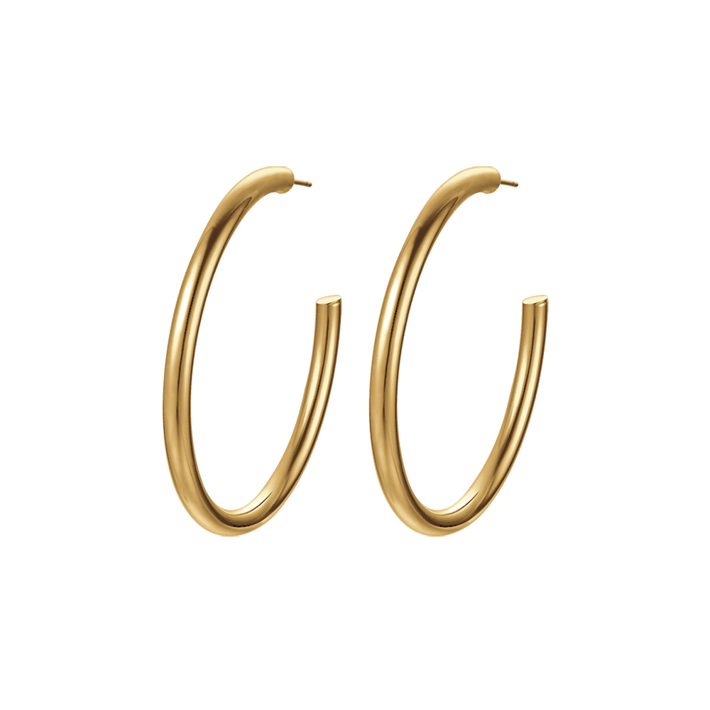 WOMEN'S IP GOLD STEEL HOOPS EARRINGS