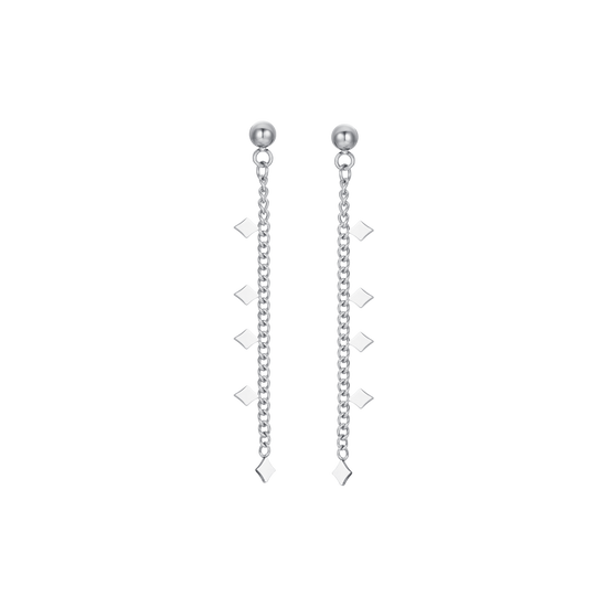 WOMEN'S STEEL EARRINGS WITH DIAMONDS