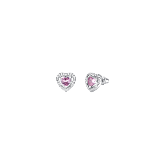 PINK ZIRCON HEART STEEL WOMEN EARRINGS