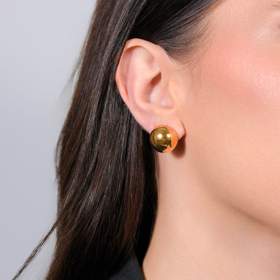 ORECCHINI DONNA A GOCCIA 16 mm IN ACCIAIO IP GOLD