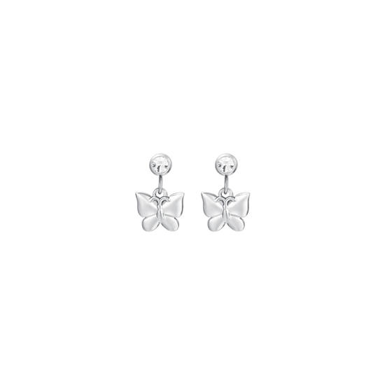 WOMEN'S STEEL BUTTERFLY AND CUBIC ZIRCONIA EARRINGS