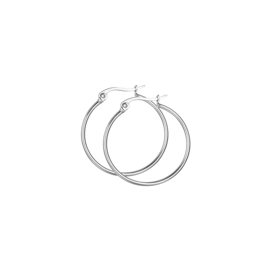 WOMEN'S STEEL HOOP EARRINGS DIAMETER 25MM