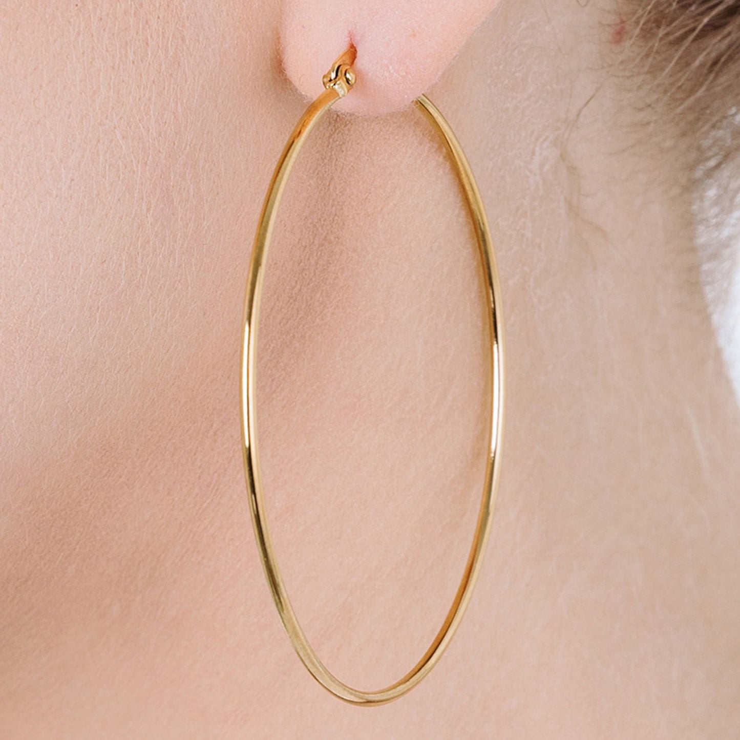 54MM DIAMETER STEEL WOMEN'S HOOP EARRINGS