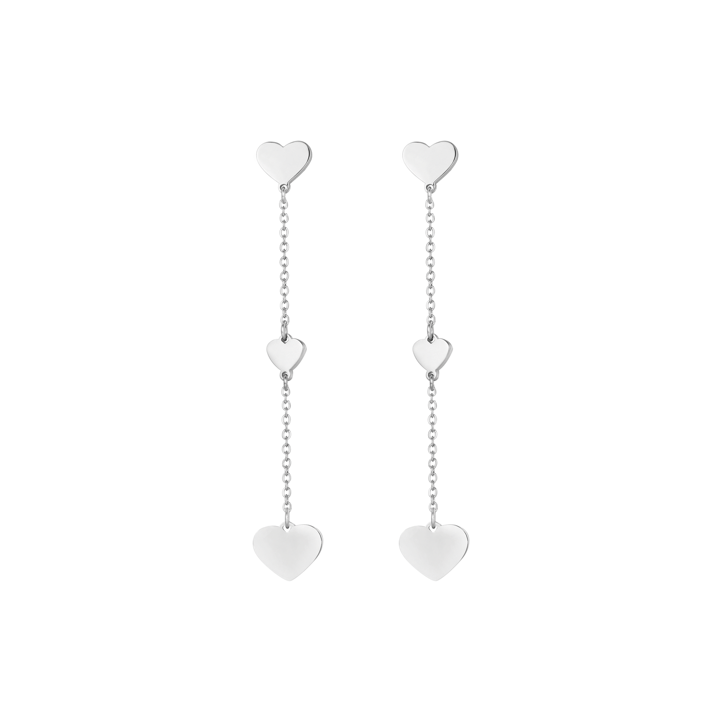 STEEL EARRINGS WITH STEEL HEARTS