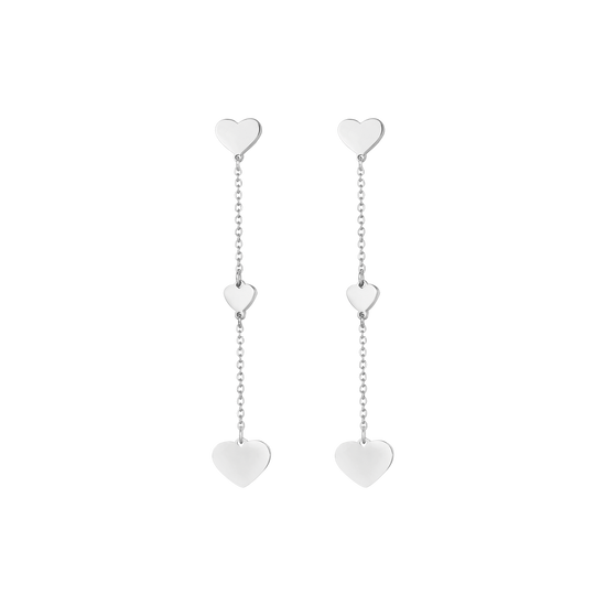 STEEL EARRINGS WITH STEEL HEARTS