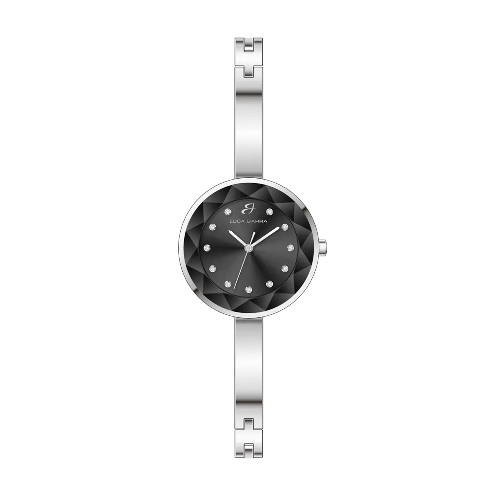 WOMAN'S WATCH IN STAINLESS STEEL Black Dial Luca Barra