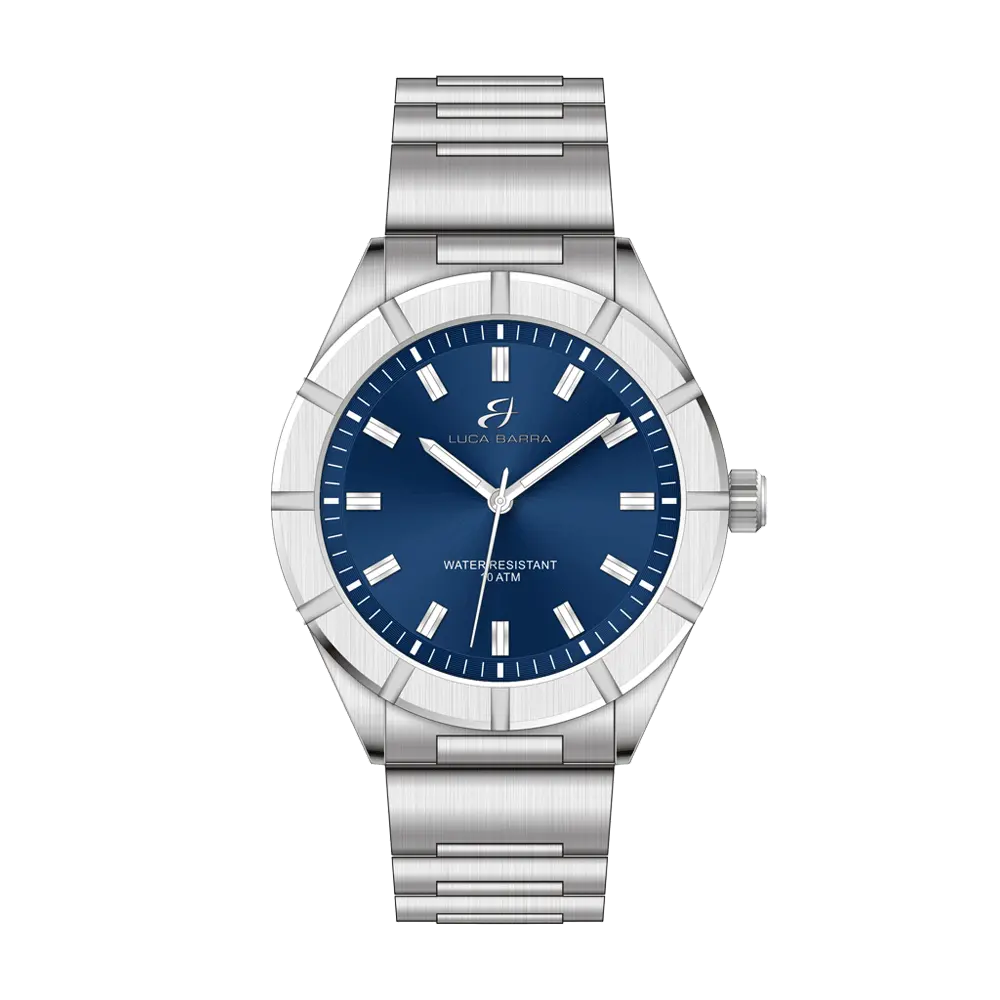 MEN'S BLUE QUADRANT STEEL WATCH Luca Barra