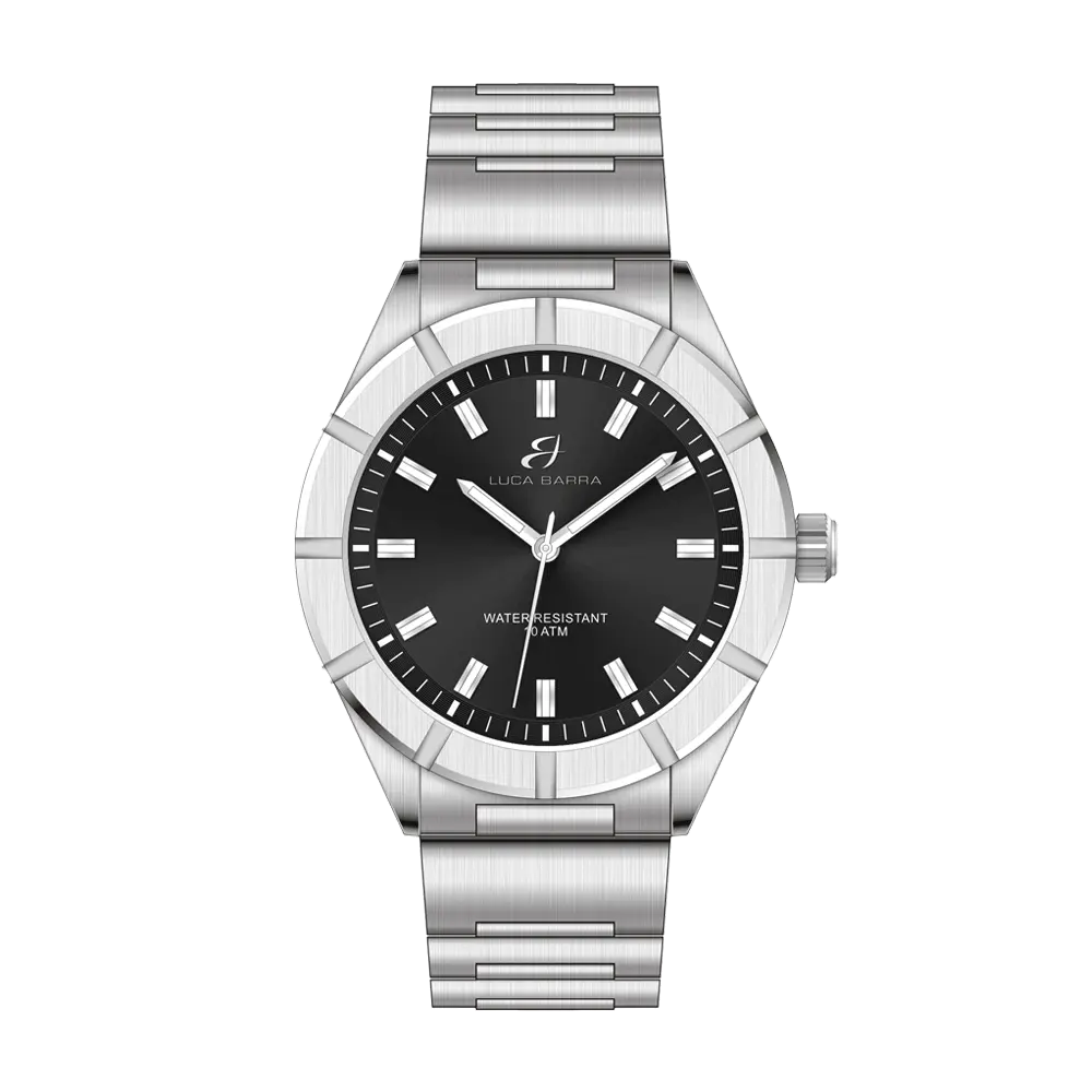 MAN'S WATCH IN BLACK SQUARE STEEL Luca Barra