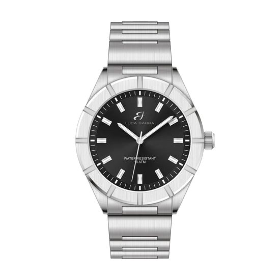 MAN'S WATCH IN BLACK SQUARE STEEL Luca Barra