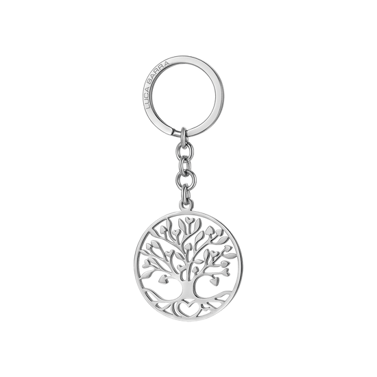 STEEL WOMAN KEYCHAIN WITH TREE OF LIFE