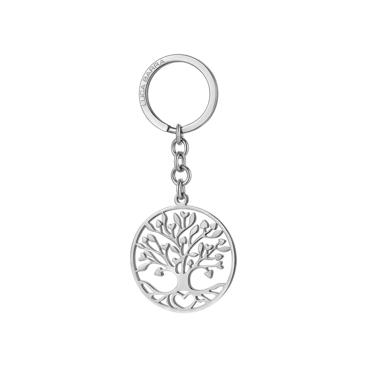 STEEL WOMAN KEYCHAIN WITH TREE OF LIFE