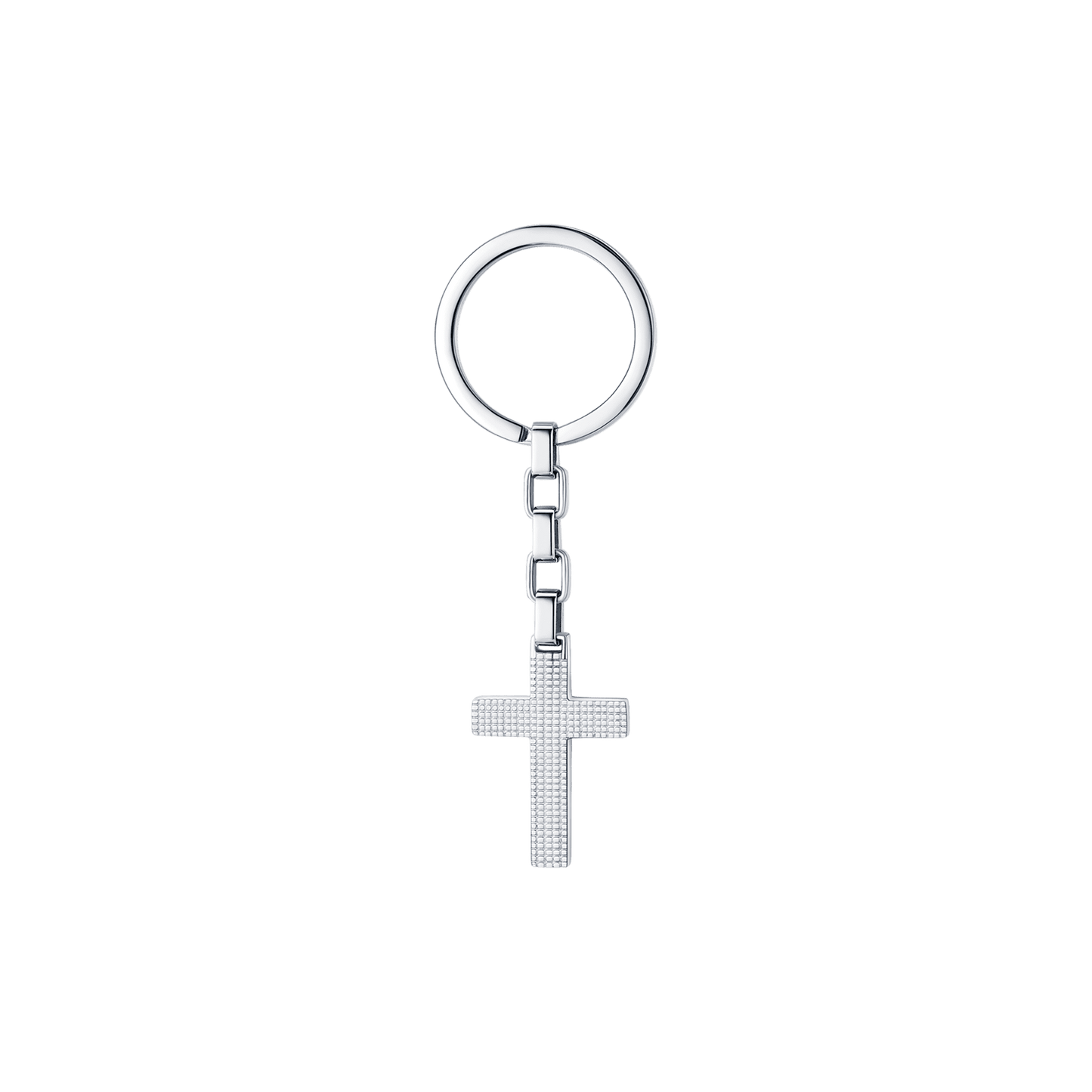 STEEL MAN KEYCHAIN WITH CROSS