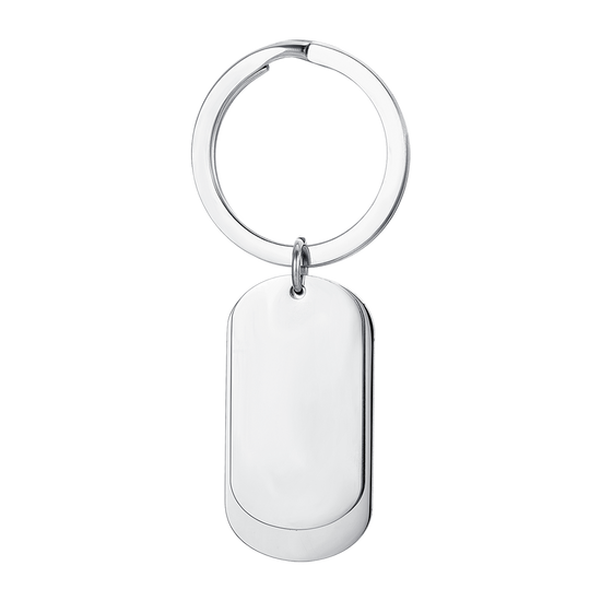 MEN'S STEEL KEY TAG WITH SILVER PLATES Luca Barra