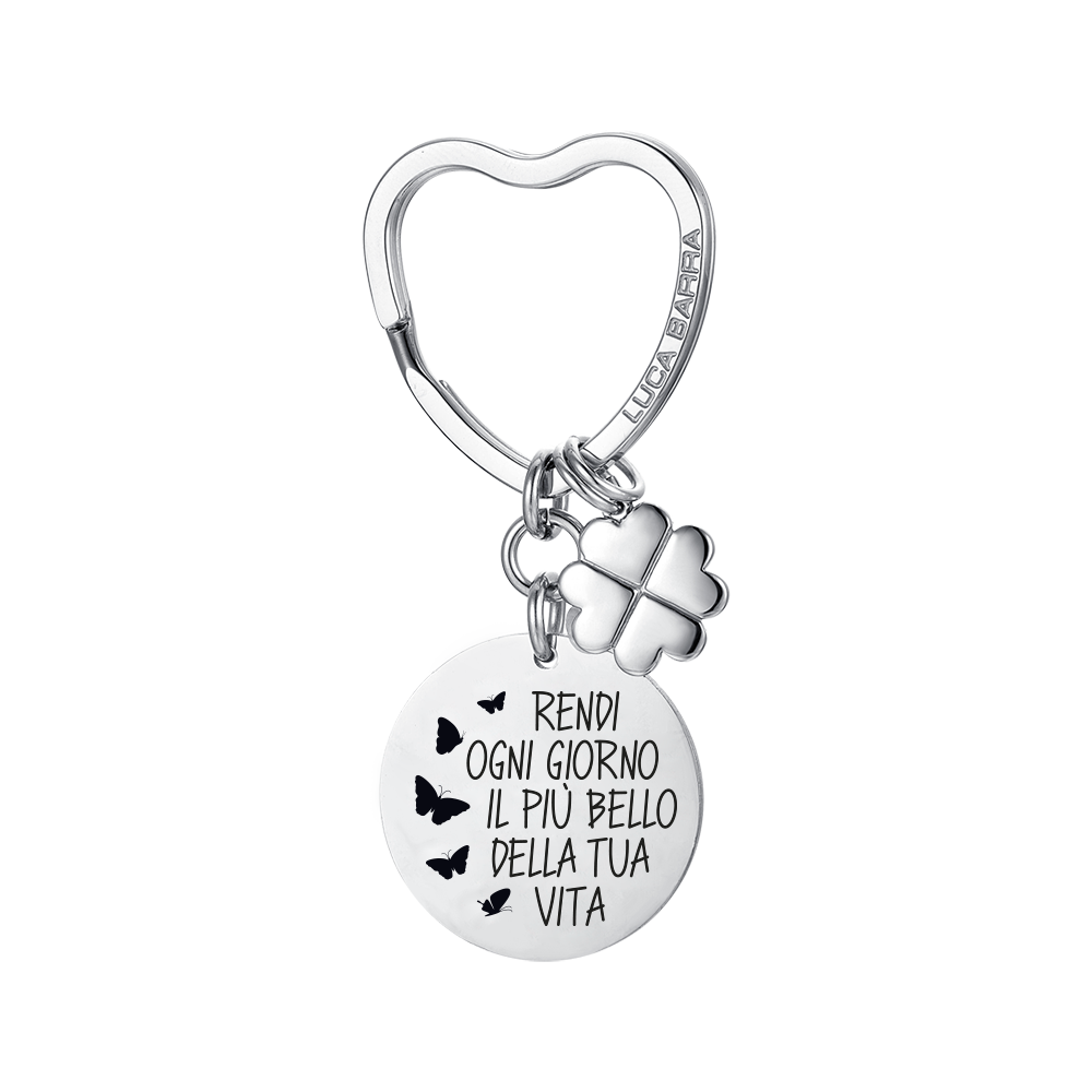 STEEL WOMEN'S KEY TAG MAKE EVERY DAY THE MOST BEAUTIFUL DAY OF YOUR LIFE Luca Barra