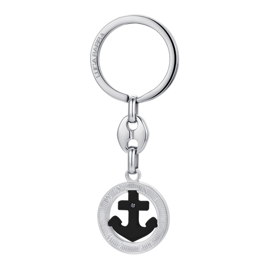 MEN'S KEYCHAIN IN STEEL ANCHOR IP BLACK Luca Barra