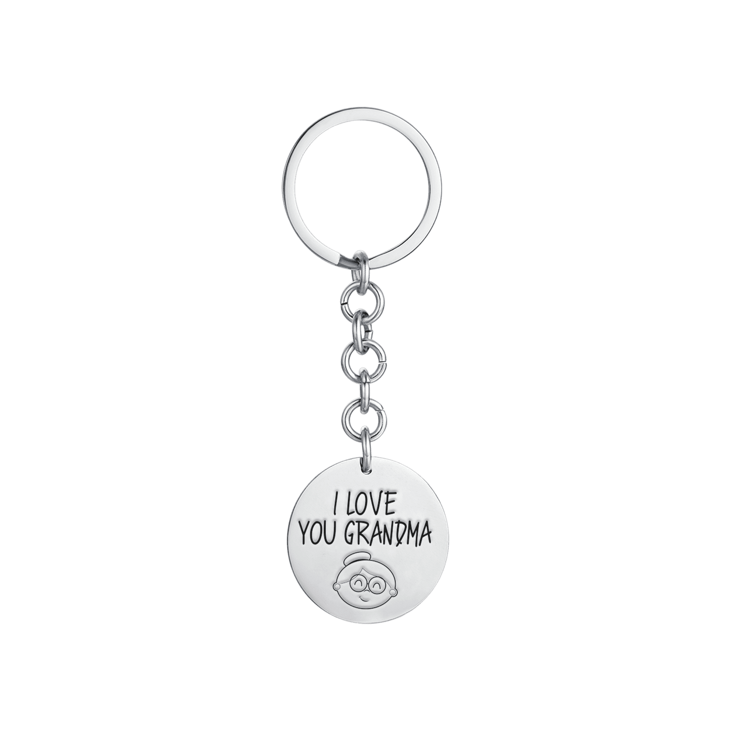 MEN'S STEEL KEYCHAIN I LOVE YOU GRANDMA Luca Barra