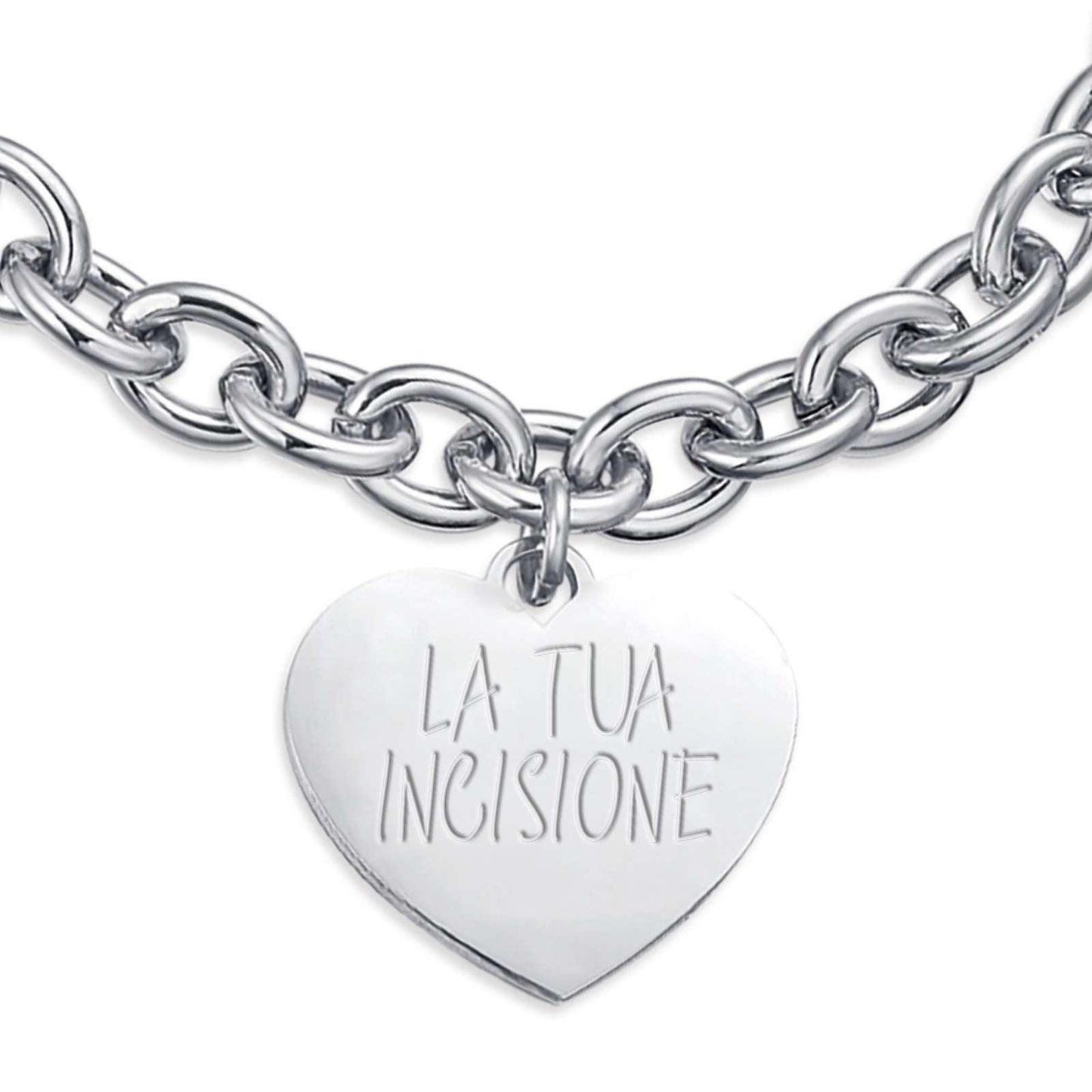 STEEL BRACELET WITH HEART FOR INCISIONS lucabar